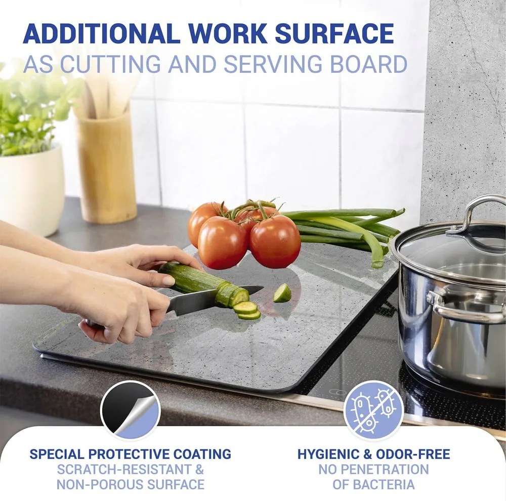 Zestaw 2 szarych szklanych płyt ochronnych na kuchenkę Wenko Universal