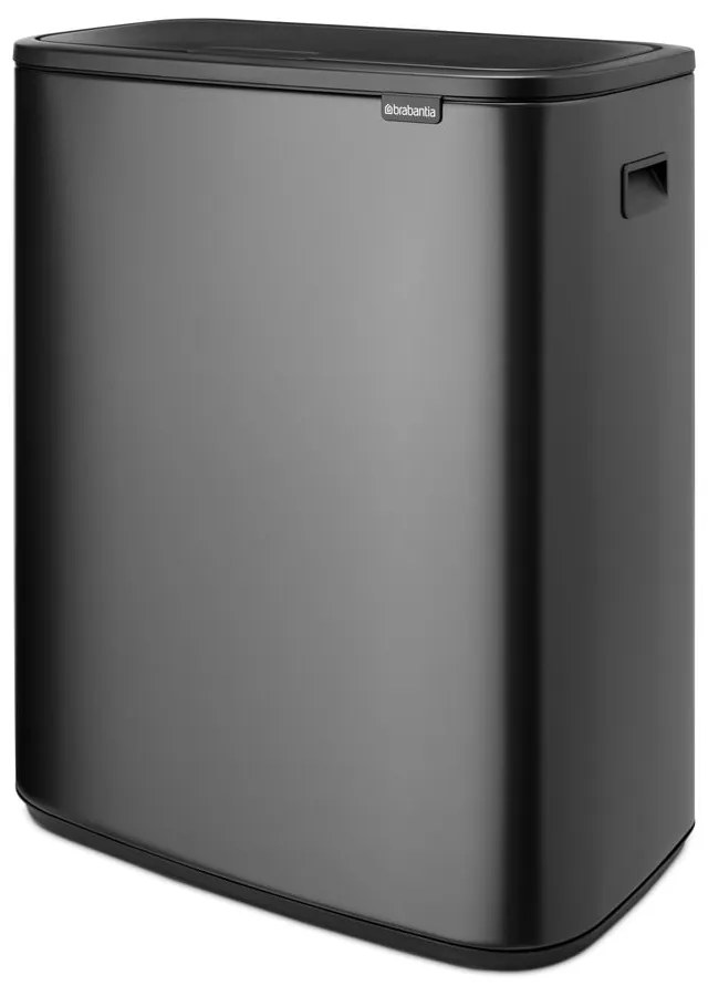 Ciemnoszary stalowy kosz na śmieci otwierany na dotyk 60 l Bo Touch Bin – Brabantia