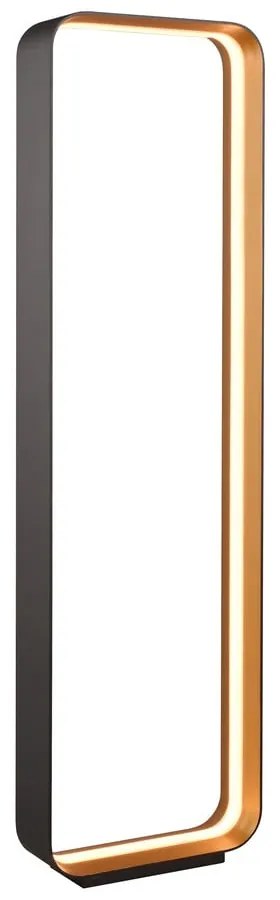 Czarna lampa stojąca LED ze sterowaniem głosowym/mobilną aplikacją i metalowym kloszem (wysokość 109 cm) Cizione – CINQUE