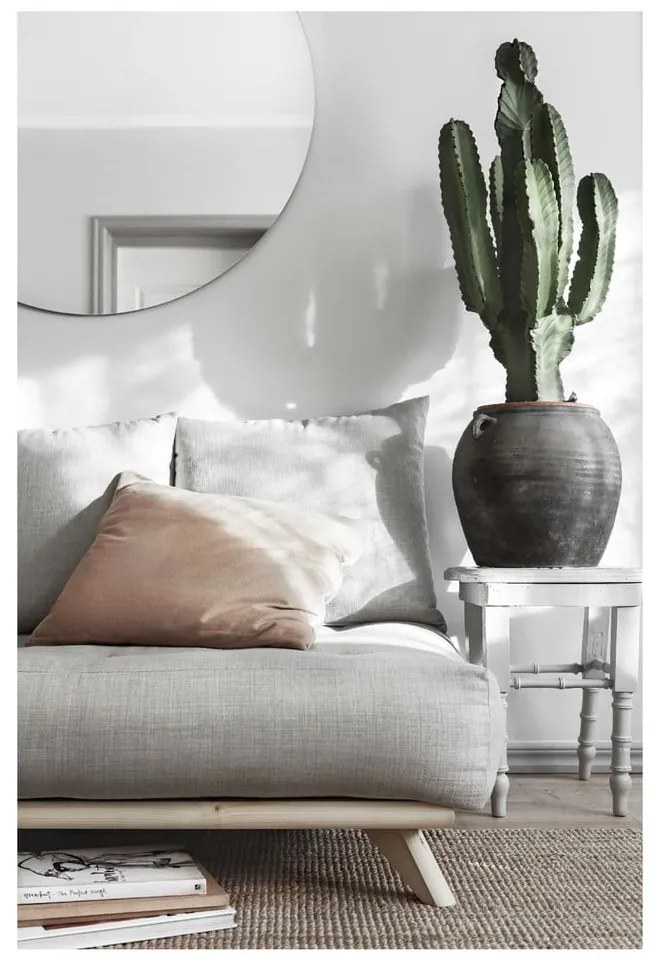 Podnóżek z szarym obiciem Karup Design Senza Natural/Grey