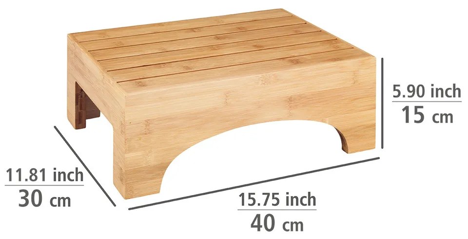 Taboret łazienkowy BAMBUSA, niski, bambusowy, WENKO