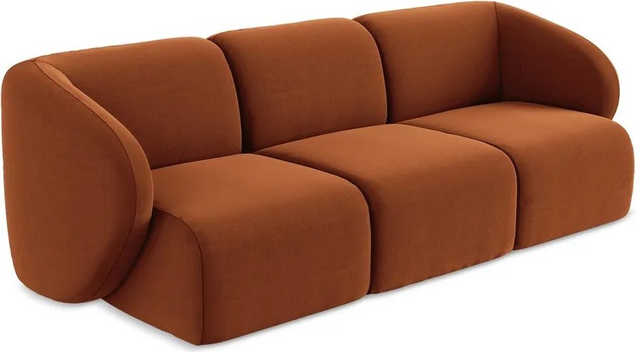 Aksamitna sofa w kolorze terakoty 244 cm Lani – Makamii