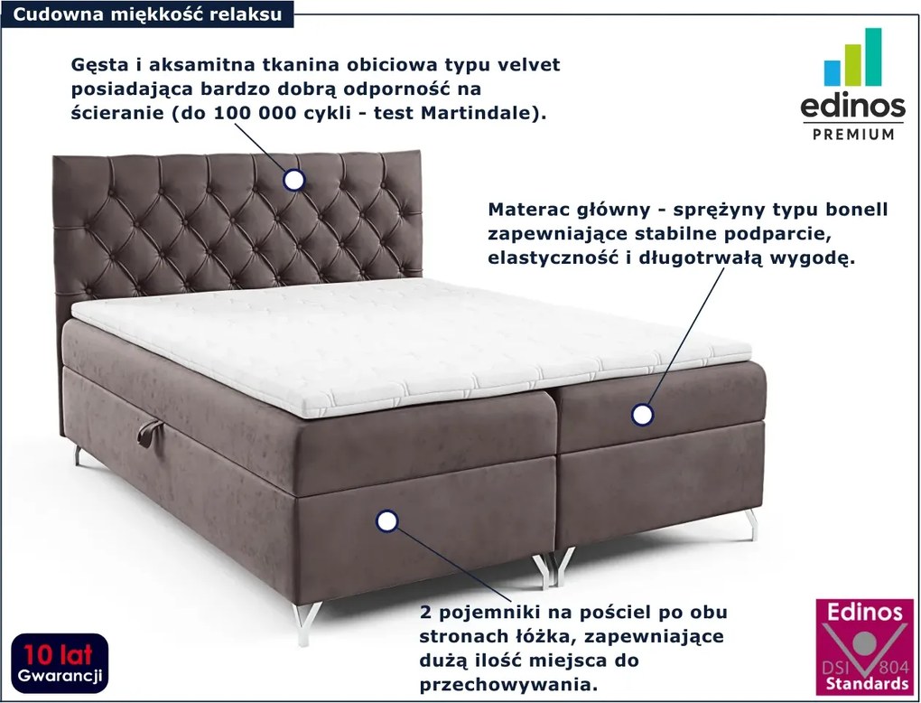 Brązowe łóżko kontynentalne 5 rozmiarów A5-H12