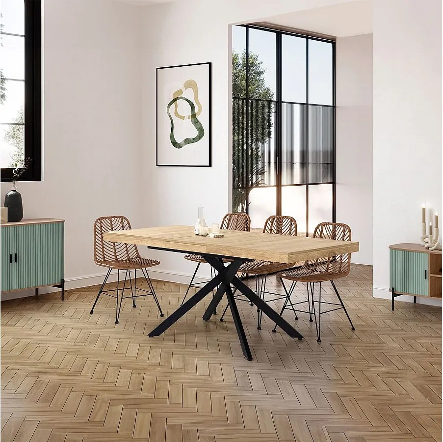 Stół jadalniany rozkładany Palermo dębowy, 140-180 cm.