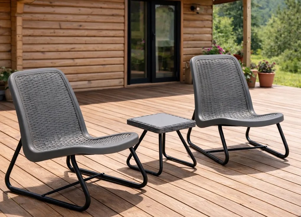 Zestaw mebli ogrodowych Spritz DC30+DT07 na taras i balkon, kolor szary