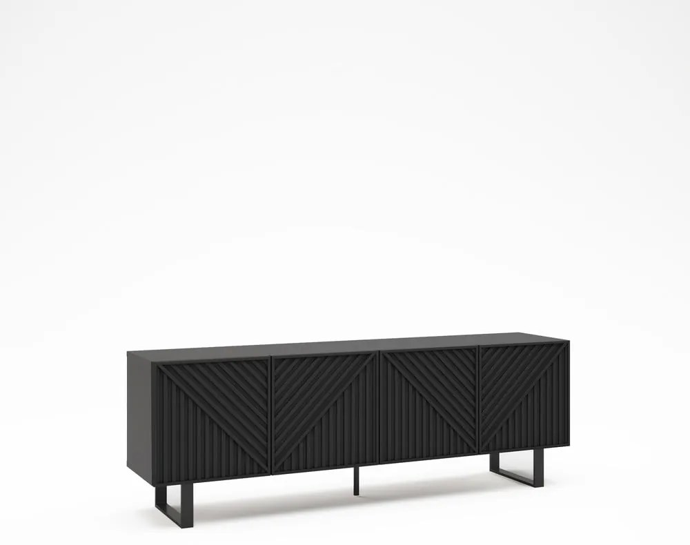 Czarna szafka pod TV 161x55x35 cm Peta – Marckeric