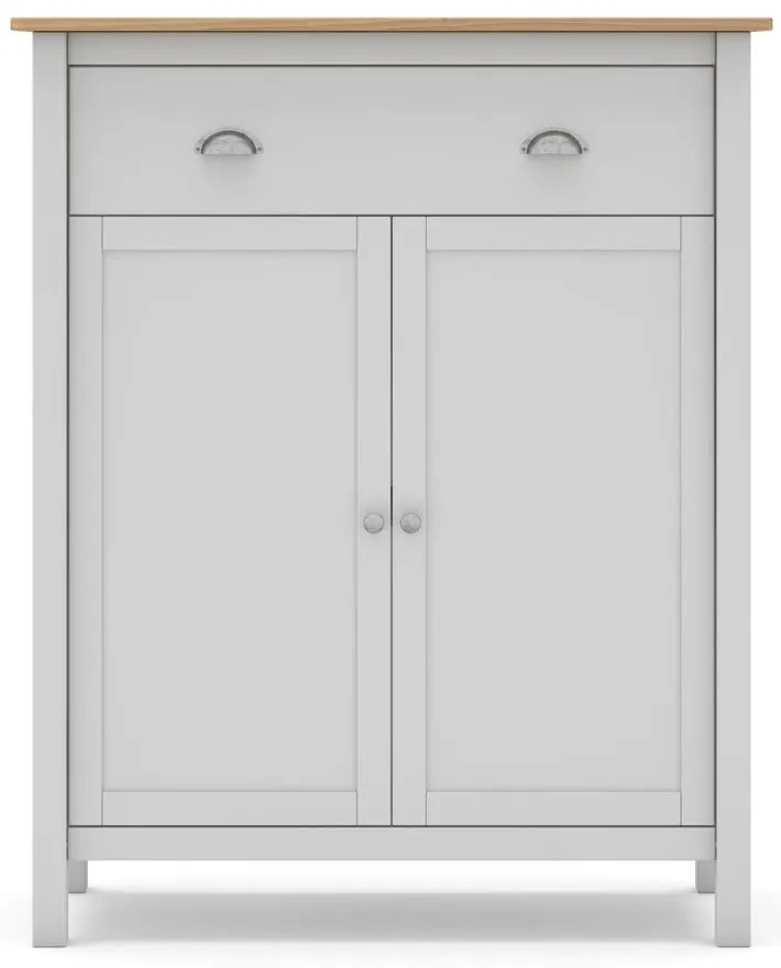 Biało-naturalna wysoka komoda z drewna sosnowego 90x110 cm Misti – Marckeric