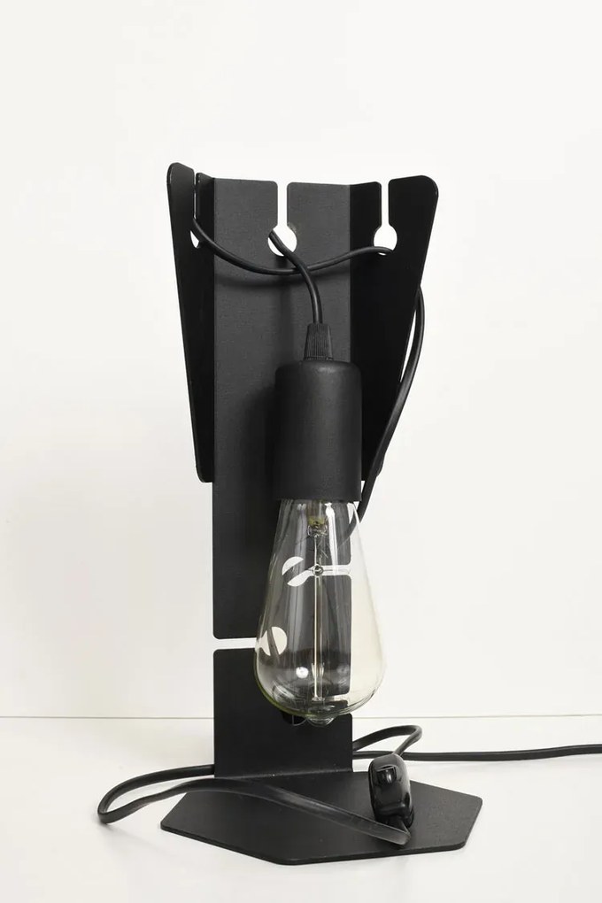 Czarna industrialna lampka biurowa D7-T06
