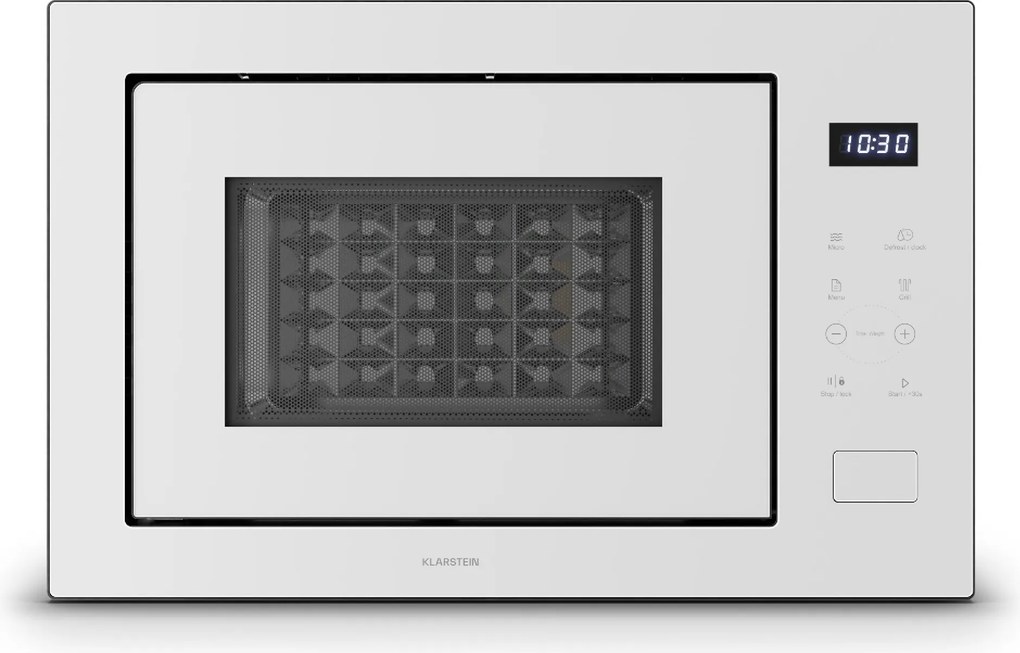 Klarstein Mikrofalówka do zabudowy Velaire 850W 38,5 cm z grillem Biała