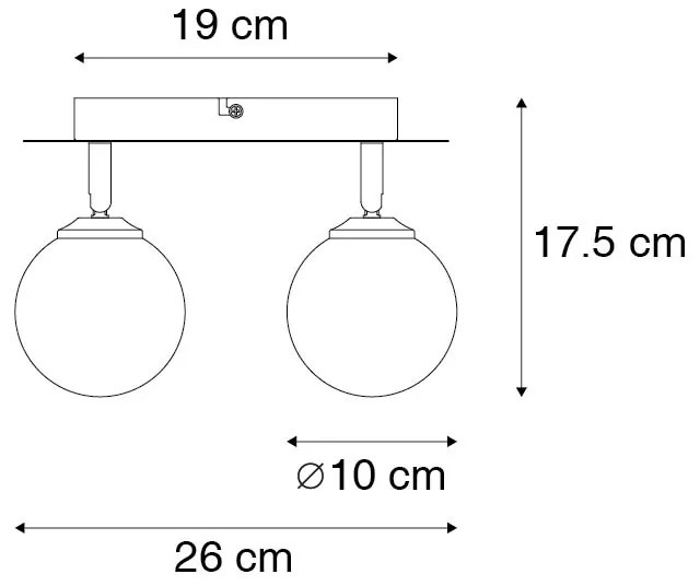 Reflektor czarny ze złotem 2-światła - Athens Wire
