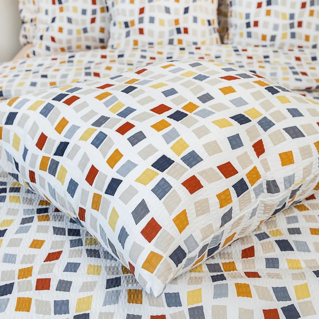Kvalitex Pościel krepa Mozaika, 140 x 220 cm, 70 x90 cm, 140 x 220 cm, 70 x 90 cm