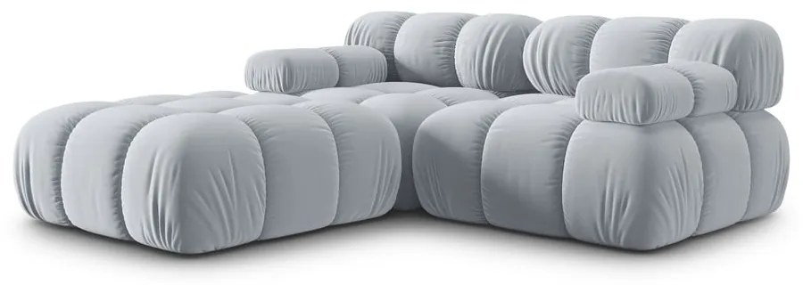 Jasnoniebieski aksamitny narożnik Bellis – Micadoni Home