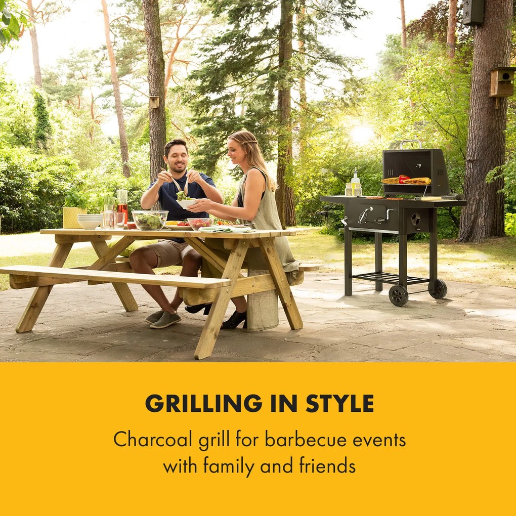 Klarstein Meat Machine 45x32,5cm Grill na węgiel Czarny
