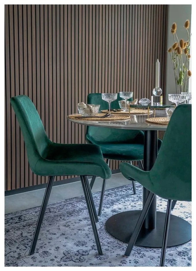 Okrągły stół z blatem w dekorze marmuru ø 110 cm Bolzano – House Nordic