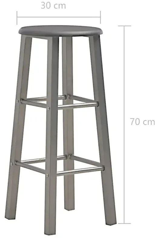 Antracytowy zestaw dwóch stołków barowych loft L8-W55