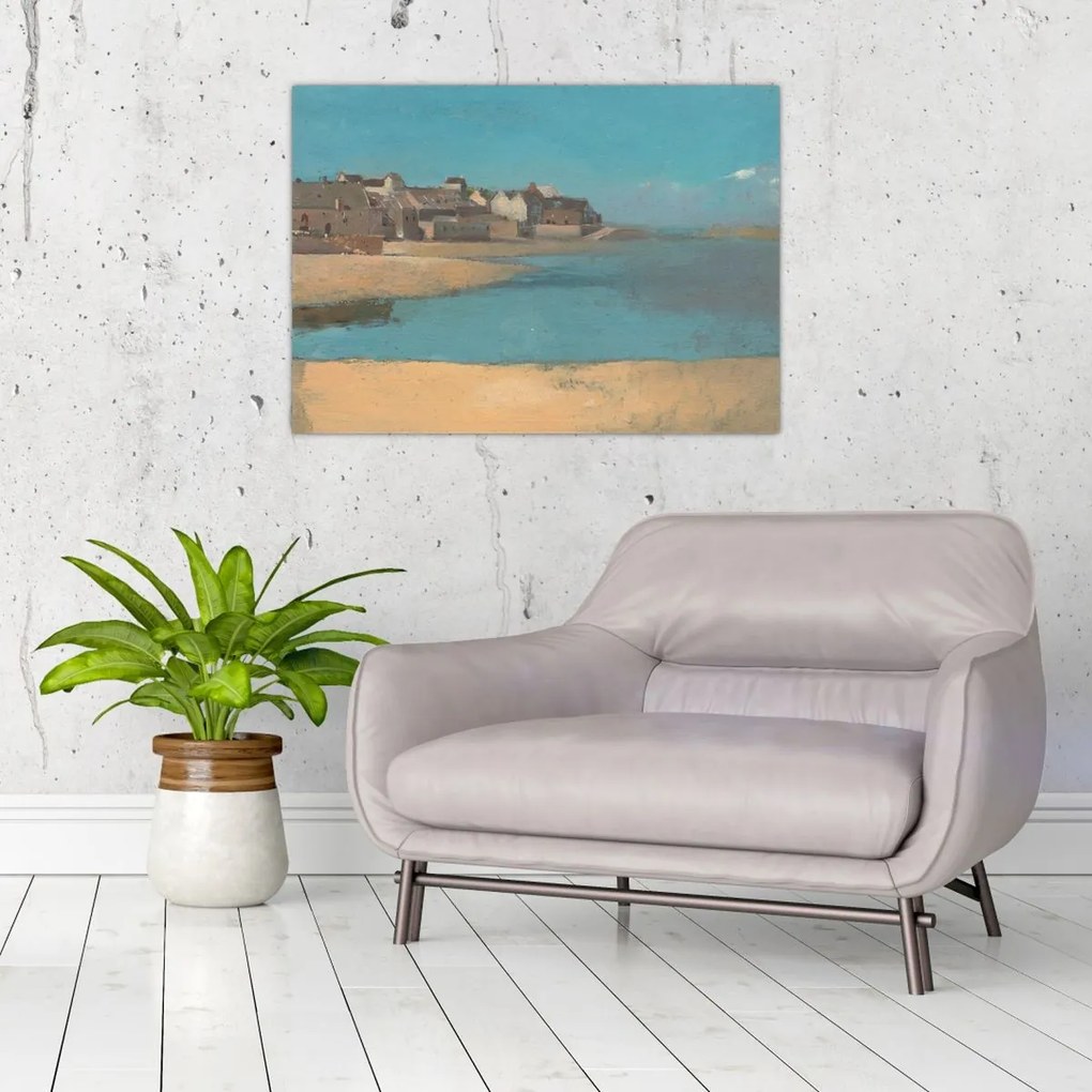 Obraz na szkle - Odilon Redon, Village by the Sea in Brittany, reprodukcje (70x50 cm)