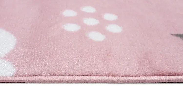 Prostokątny różowy dywan w pandy H7-S26