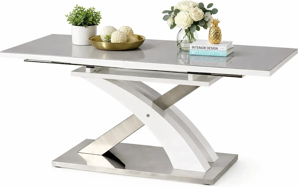 Popielaty stół rozkładany do salonu F5-M34