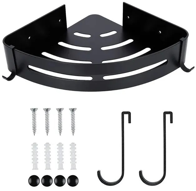 Czarna nowoczesna półka prysznicowa S6-B34