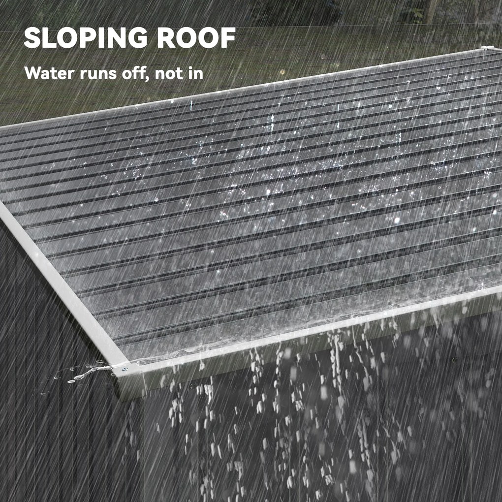 Outsunny Metalowy domek narzędziowy 2,81m² 154x206,5x181 cm domek z dachem jednospadowym fundament