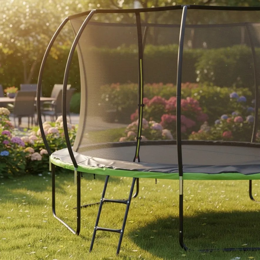 Trampolina ogrodowa dla dzieci Pegie 10FT, 305 cm, z siatką wewnętrzną i drabinką
