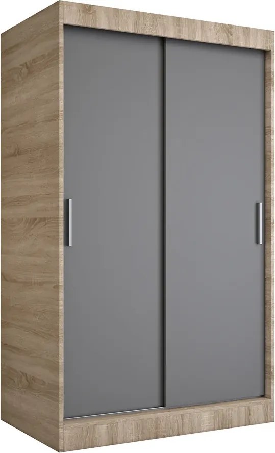 Szafa przesuwna dąb sonoma + antracyt 120 cm A4-F21