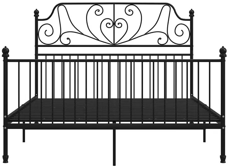 Czarne metalowe łóżko metalowe 160x200 cm - Hadson