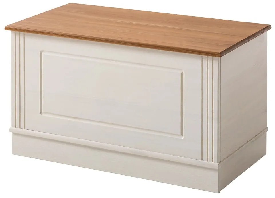 Biała skrzynia z litego drewna sosnowego 80x45 cm Anita – Støraa
