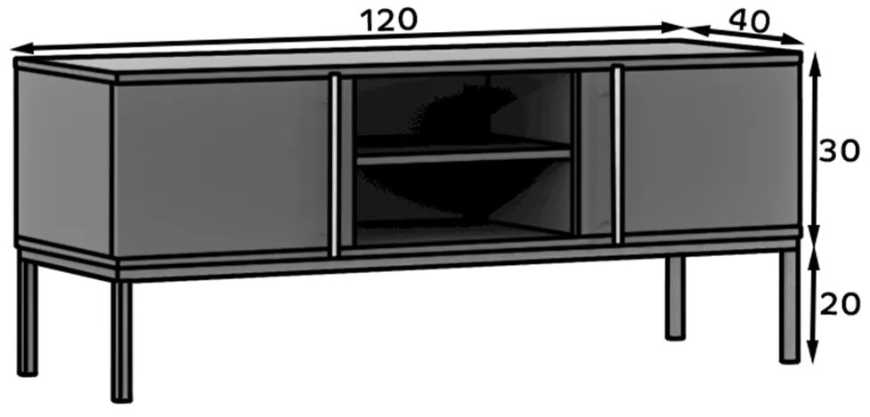 Szafka RTV LANZZI 120x40 cm, czarna