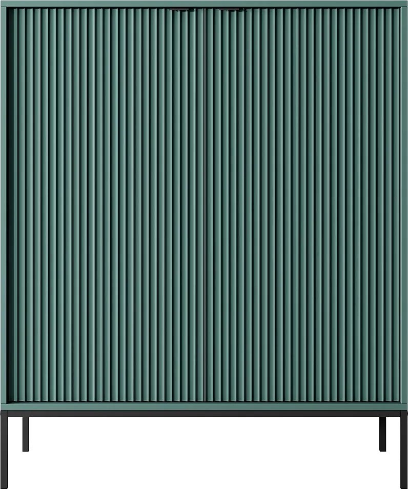 Komoda: 2 drzwi, labrador, czarna, 104 x 125 x 39 cm, czarne uchwyty