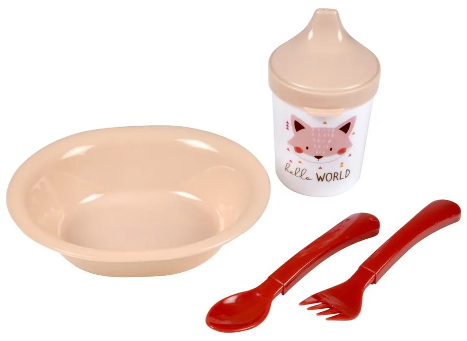 Plastikowy zestaw naczyń dla dzieci 4 szt. Forest – Bébé Douceur