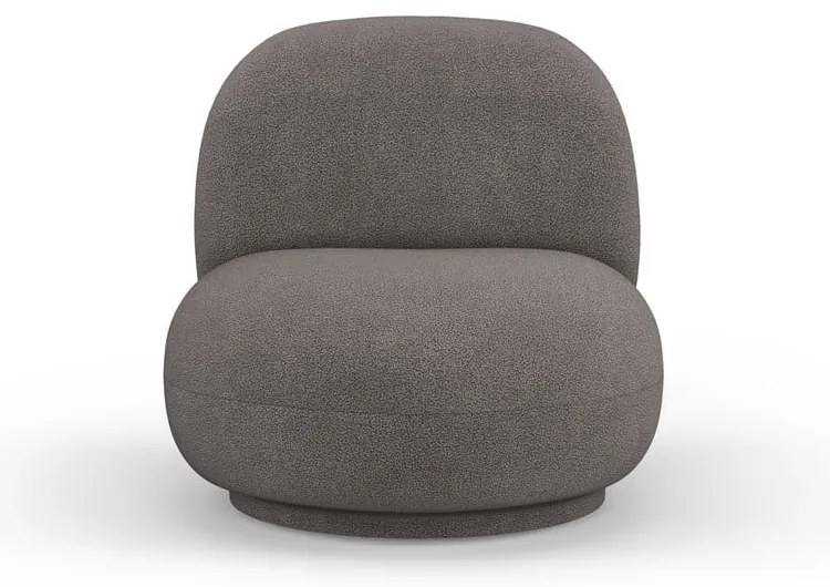 Szary fotel z materiału bouclé Chuck – Micadoni Home