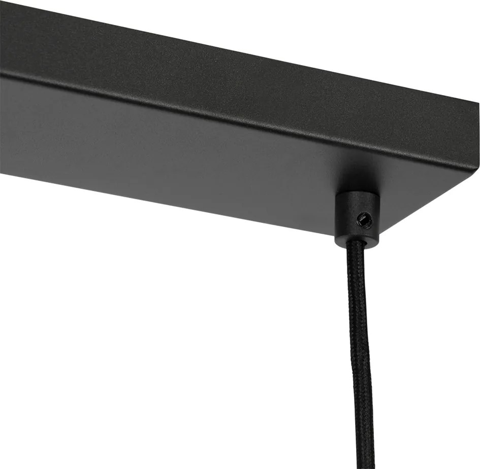 Nowoczesna lampa wisząca czarna z opalowym szkłem 4-światłowa - Drop