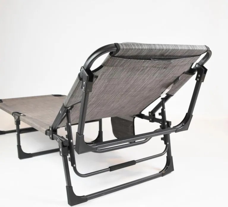Składany leżak, szary, wymiary: 189,5 x 58,5 x 33,5 cm