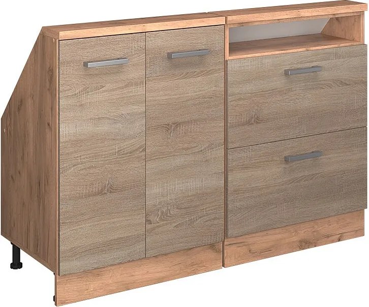 Zestaw szafek na dach skośny dąb sonoma/goldkraft 120x46x81.6 rion