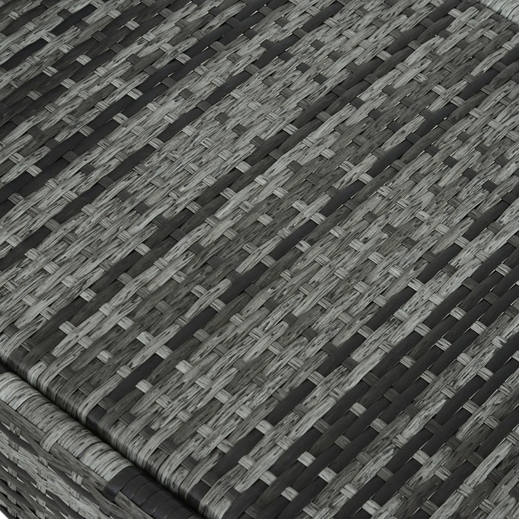 Outsunny leżak ogrodowy, leżak rattanowy, leżak do opalania, rattan polietylenowy+metal, kolor szary, 200x73x30-103cm