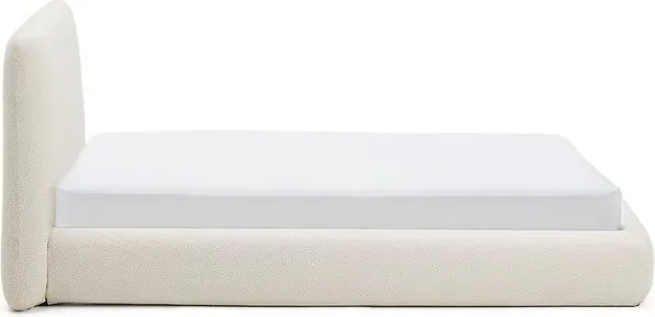 Beżowe tapicerowane łóżko jednoosobowe bez stelaża 90x200 cm Martina – Kave Home