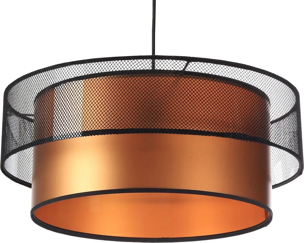 Miedziano-czarna lampa wisząca nad stół z siatką - 4X S421 R3-C25