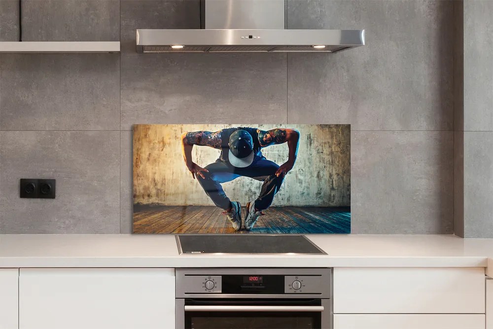 Panel szklany do Kuchni Tancerz Hip-Hop w Akcji