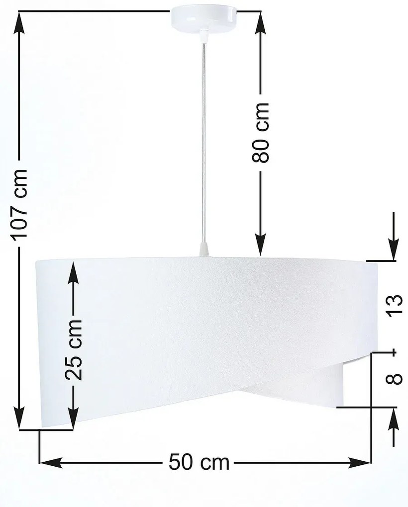 Biało-różowa lampa wisząca z abażurem - 8X EX990 L1-F88