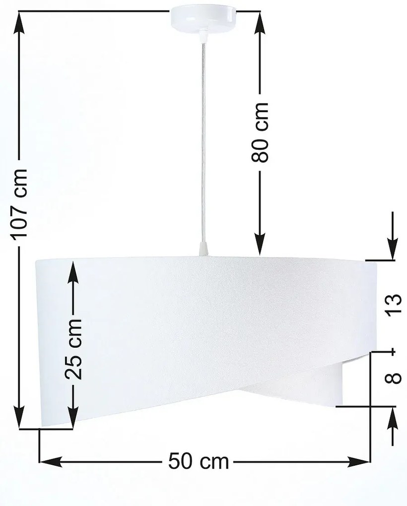 Biało-różowa lampa wisząca z abażurem - EX990 Dagna 8X