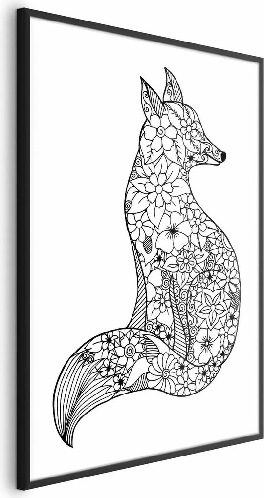 Plakat Lis w kwiaty 21x30 cm z ramą czarną bez marginesu ARTGEIST B