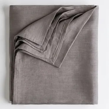 Obrus Lniany Zendan Szary Kret & 145 X 240 Cm - Sklum