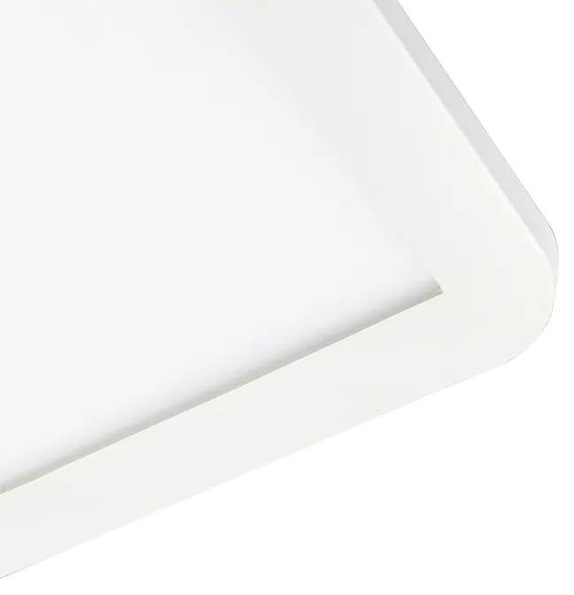 Lampa sufitowa biała 30 cm z LED 3-stopniowy ściemniacz IP44 - Steve Nowoczesny Oswietlenie wewnetrzne