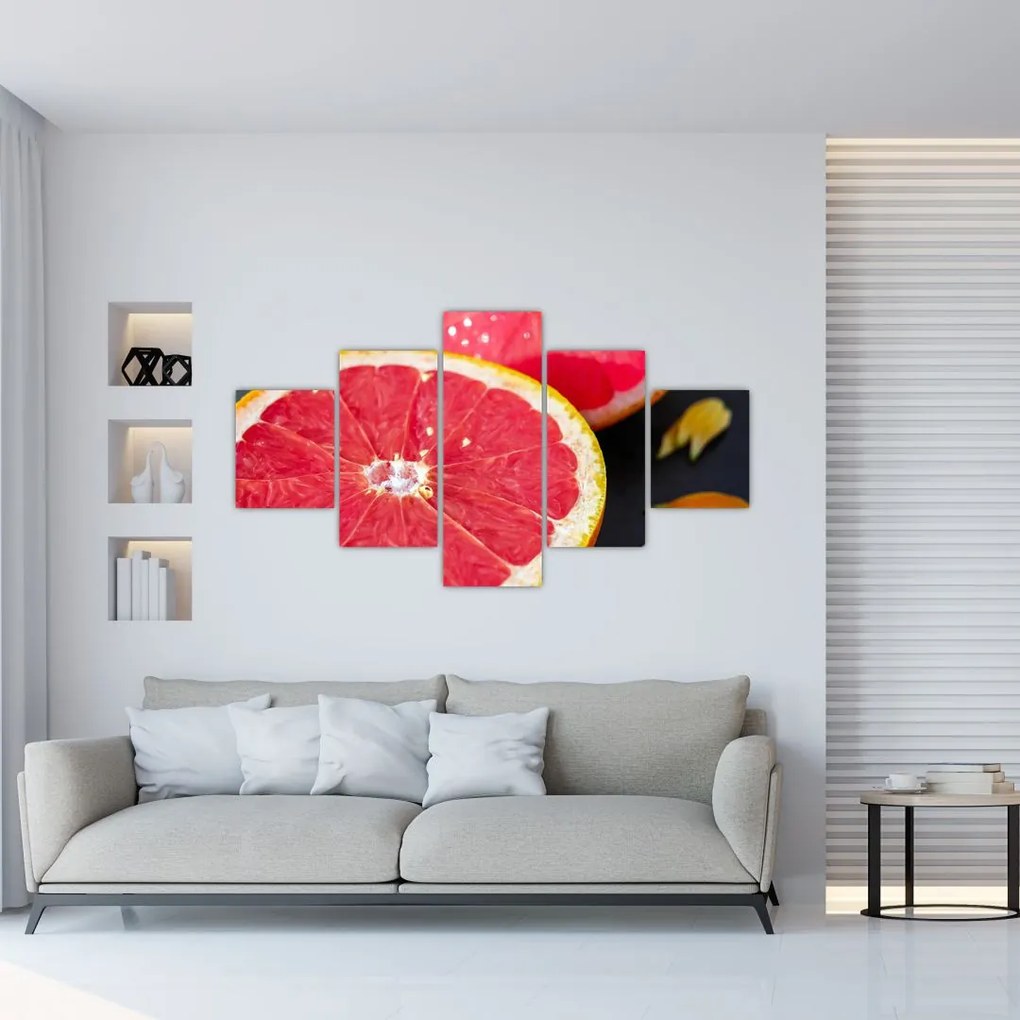 Obraz pokrojonych grejpfrutów (125x70 cm)