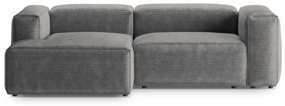 Jasnoszary sztruksowy narożnik (lewostronny/z szezlongiem) Bergamo – Cosmopolitan Design