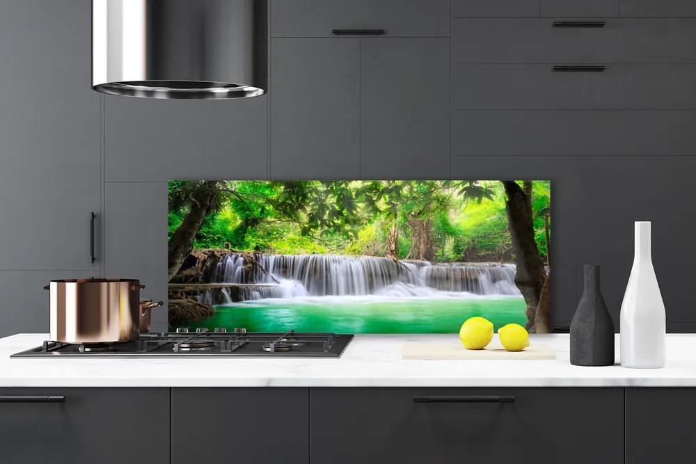 Panel Szklany Ukryty Wodospad W Gęstwinie