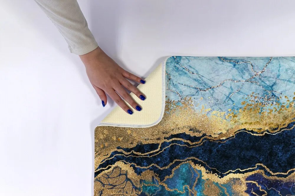 Antypoślizgowy dywanik łazienkowy Antypoślizgowy dywanik łazienkowy Niebieski Marmur