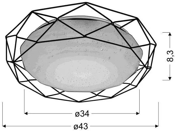 Czarny plafon z efektem nocnego nieba - 2X K070 B9-A08