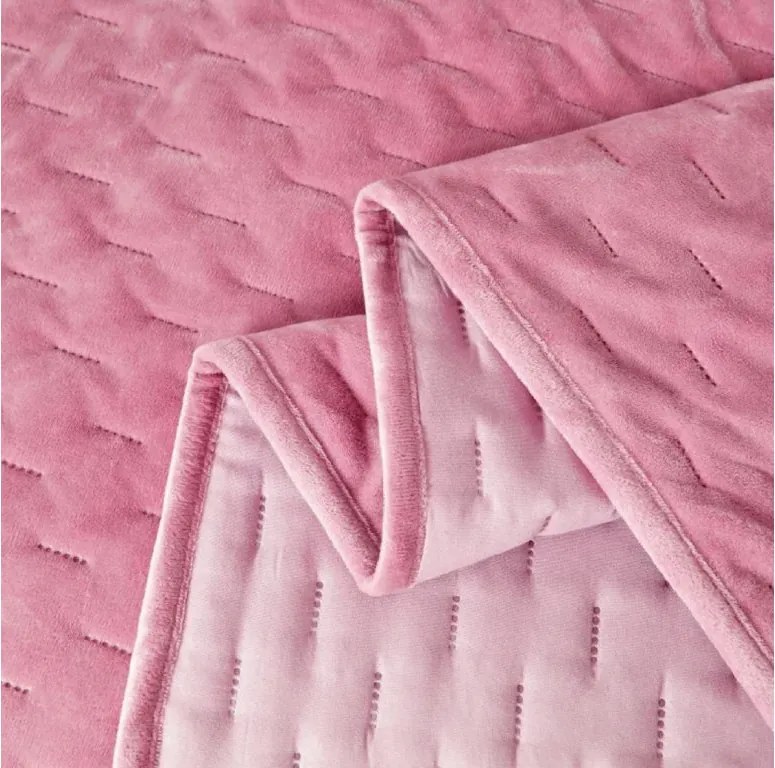 Aksamitna narzuta na łóżko ASTRALIA, różowa Rozmiar: 200 x 220 cm